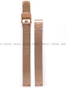 Pozłacana, siateczkowa (mesh) bransoleta do zegarka Obaku V146LVWMV, 10 mm, różowe złoto